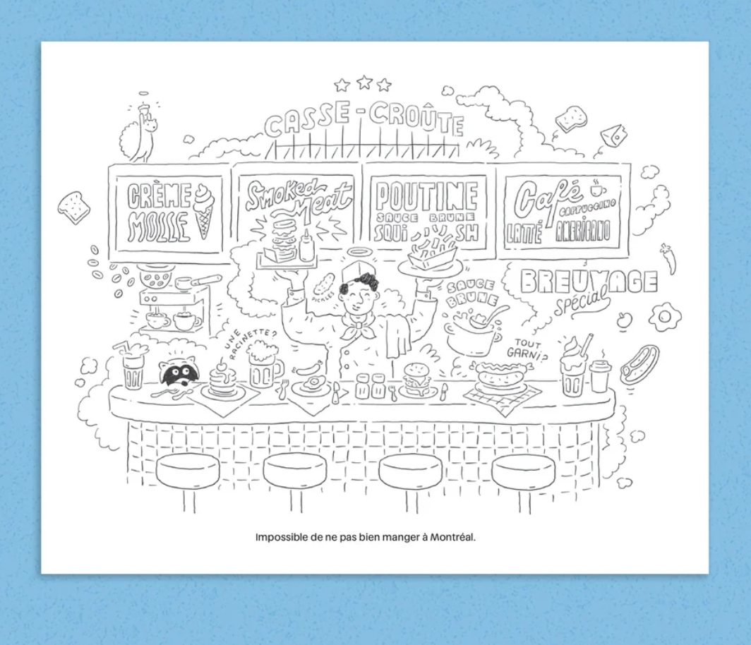 TRAITS DE MONTRÉAL — Livre cahier à colorier - Coloring book - Paperole