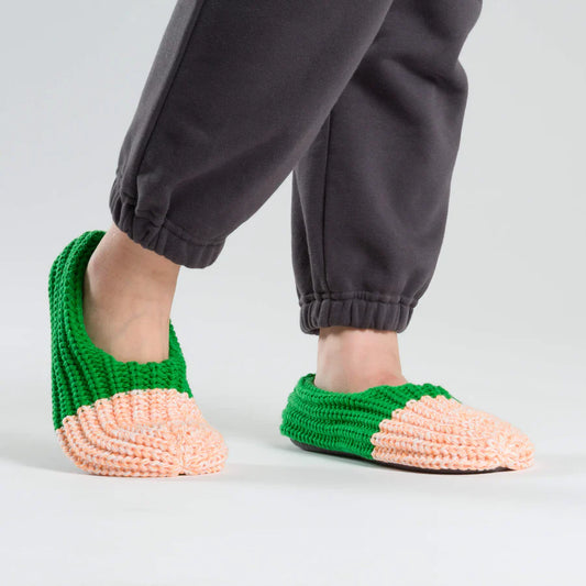 Colored bi slippers/colorblock Rib Sliper-Verloop