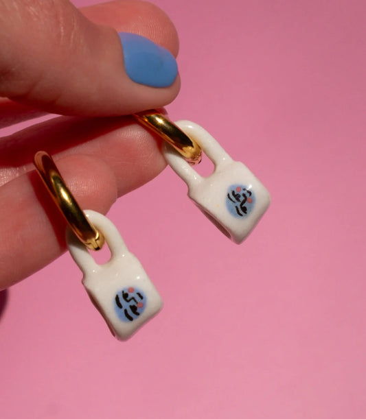 Boucles en Porcelaine ''Moon Face'' - Glaze Days