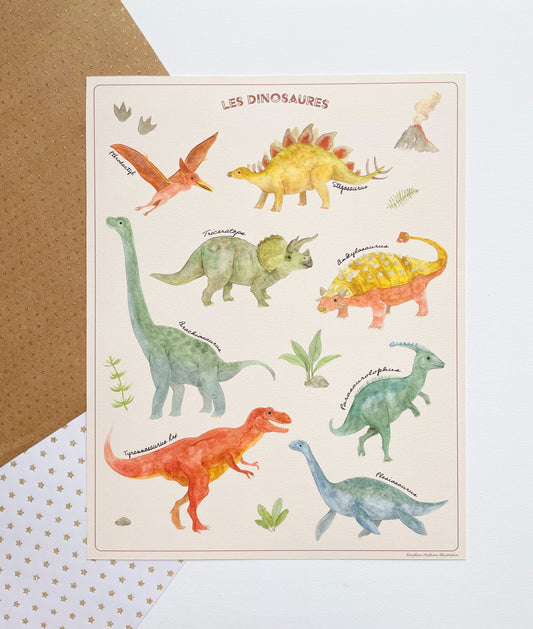 Affiche dinosaures - Caroline Andrieu