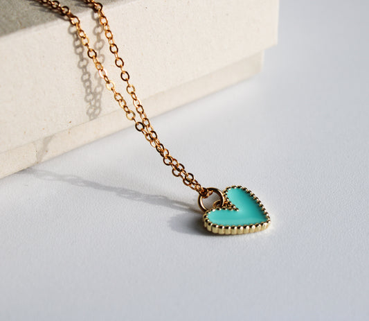 Collier essential gold coeur turquoise - Grow Accesorios