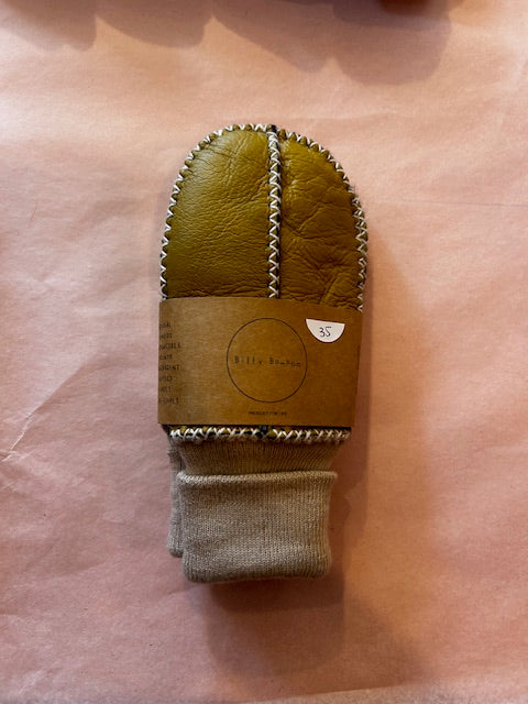 Shearling mittens kids sheepskin