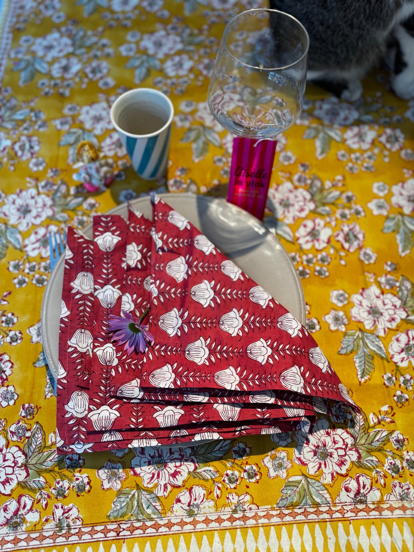 Lot de 4 serviettes de table  – Giselle in pink