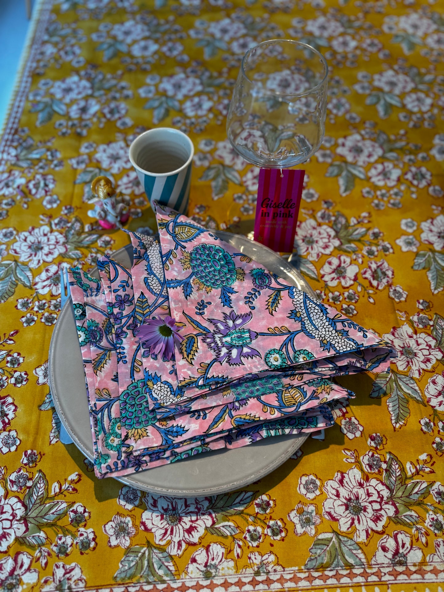 Lot de 4 serviettes de table  – Giselle in pink