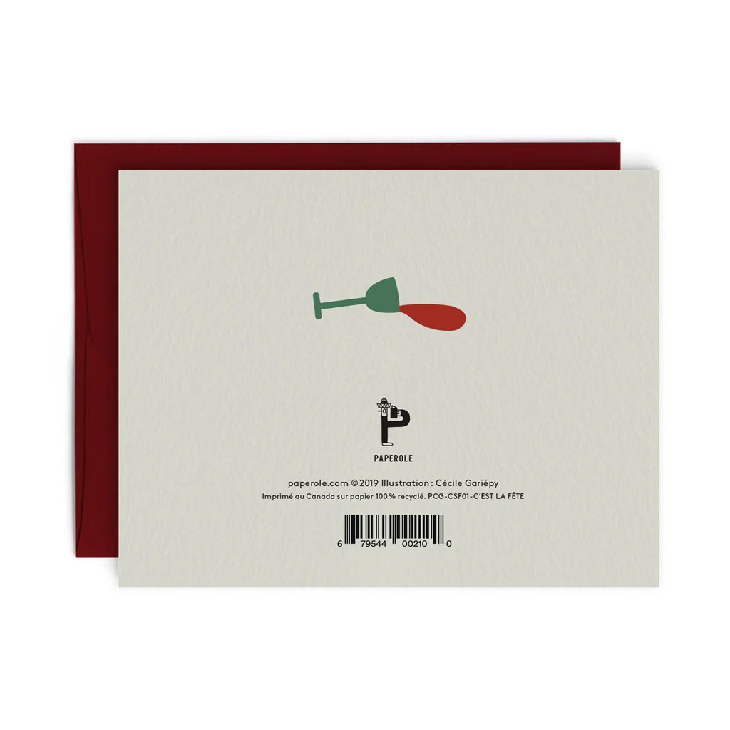 C'EST LA FÊTE - Carte de souhaits - Greeting Card - Paperole