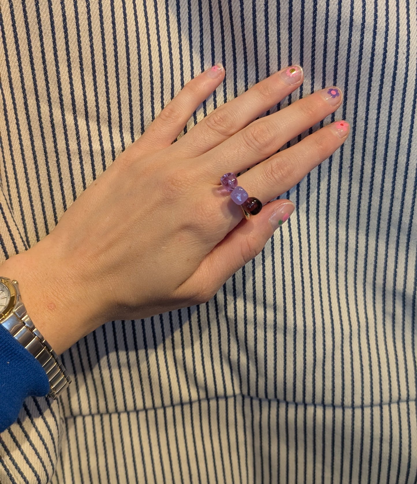 Bague Adjustable LALETI  perles medium - Chama Navarro