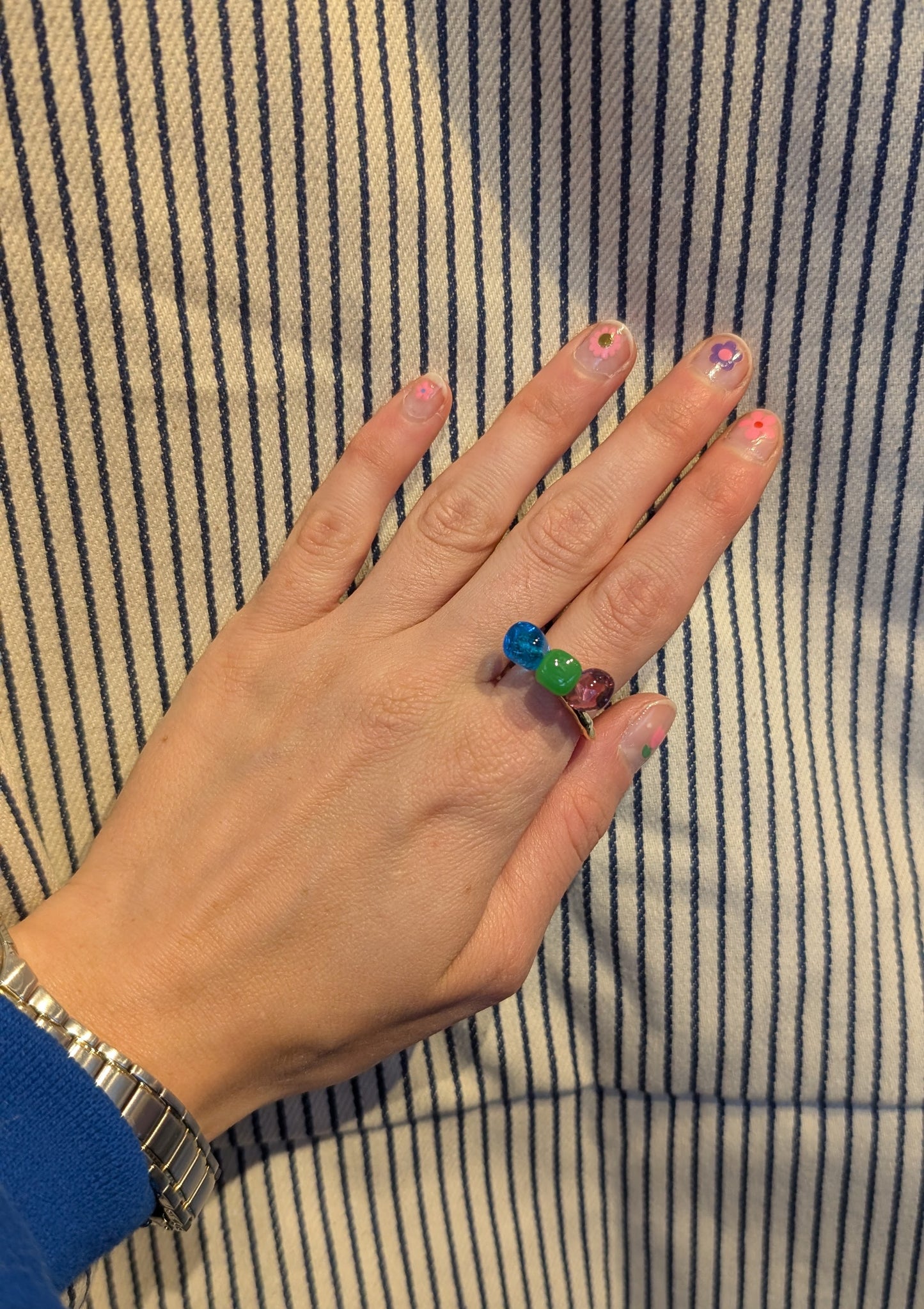 Bague Adjustable LALETI  perles medium - Chama Navarro