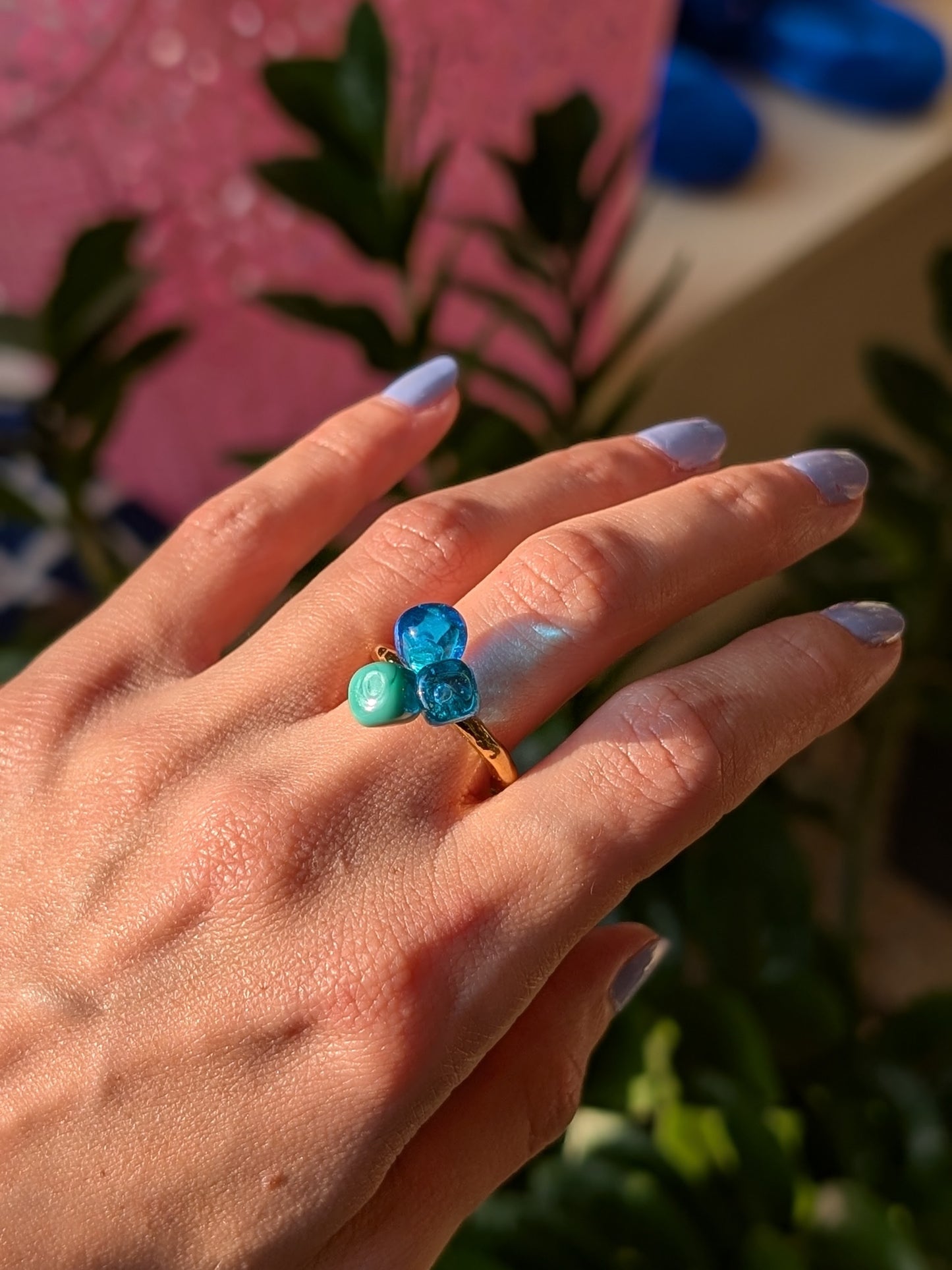 Bague ajustable LALETI petites perles de verre - Chama Navarro