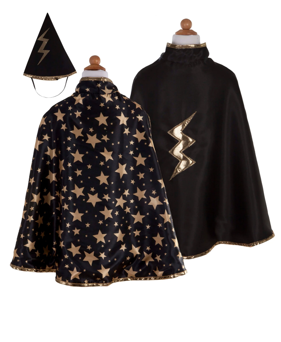 Chapeau et Cape de Sorcier Reversible- Great Pretenders