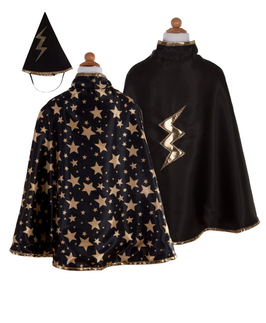 Chapeau et Cape de Sorcier Reversible- Great Pretenders