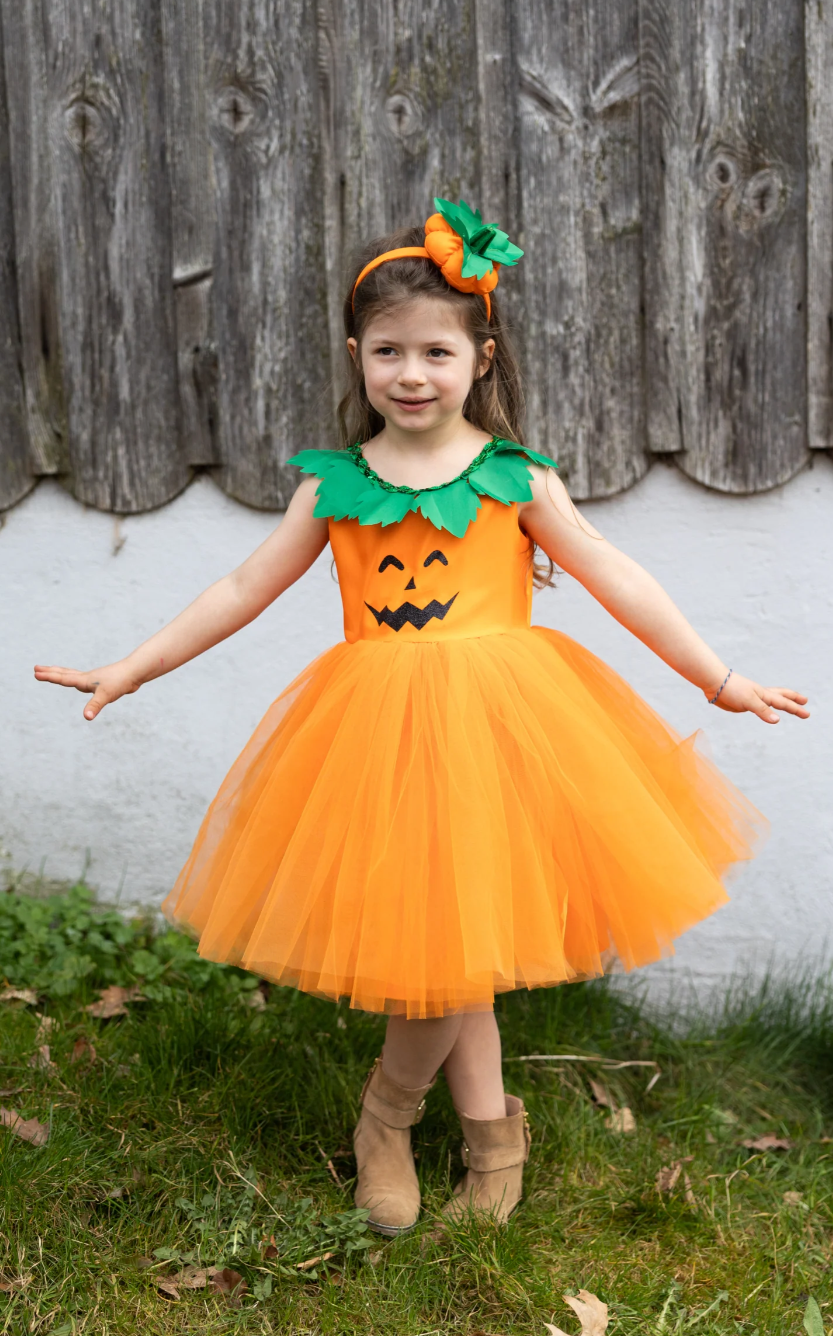 Deguisement Robe Citrouille avec Serre-Tete - Great Pretenders