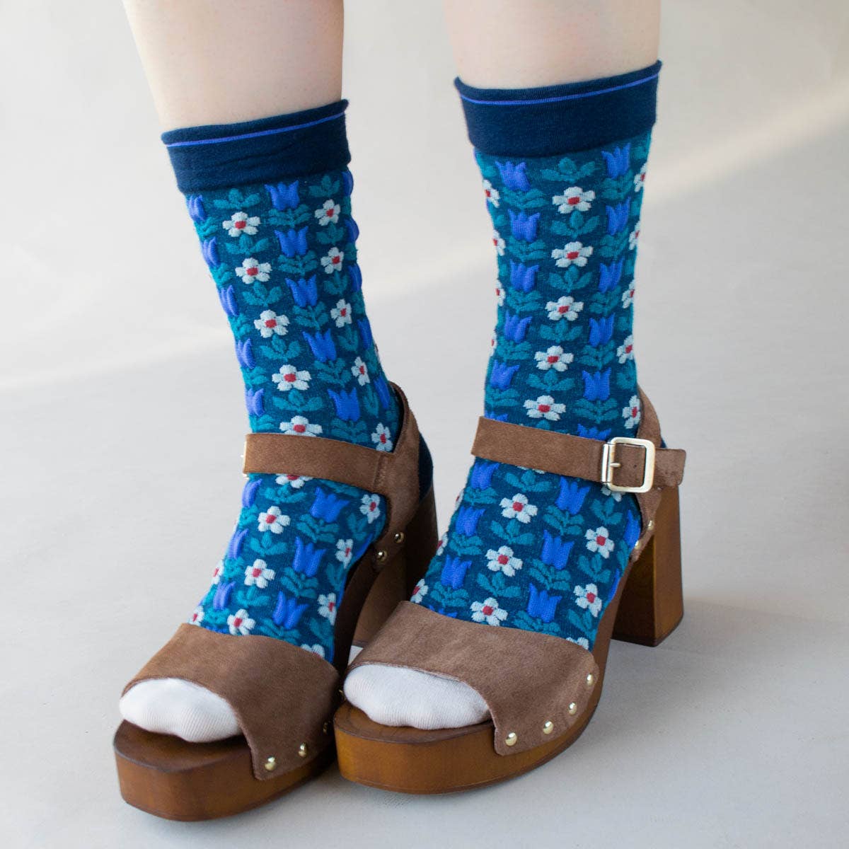 Chaussettes fleurs vintage - Tiepology