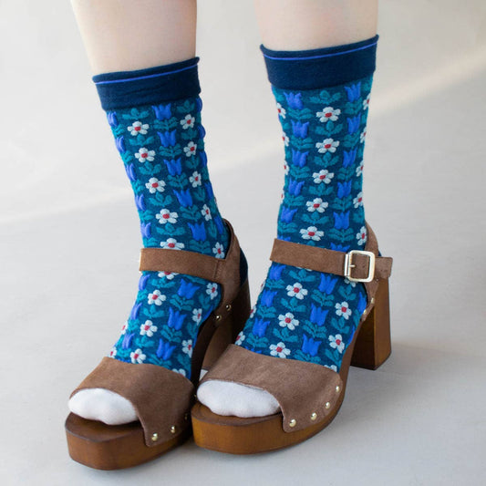 Chaussettes fleurs vintage - Tiepology