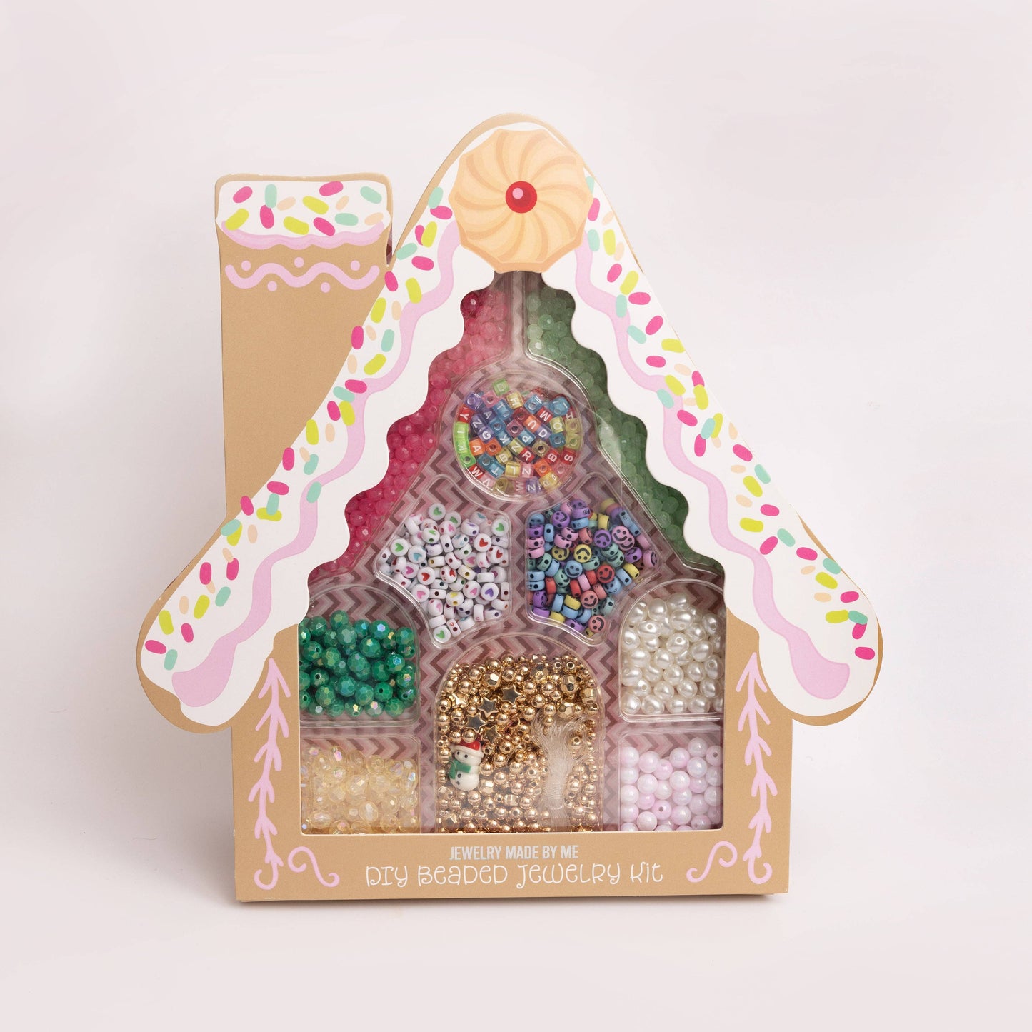Ensemble de perles DIY maison pain d'épices - Gingerbread House DIY Bead Kit - Jewelry Made by Me