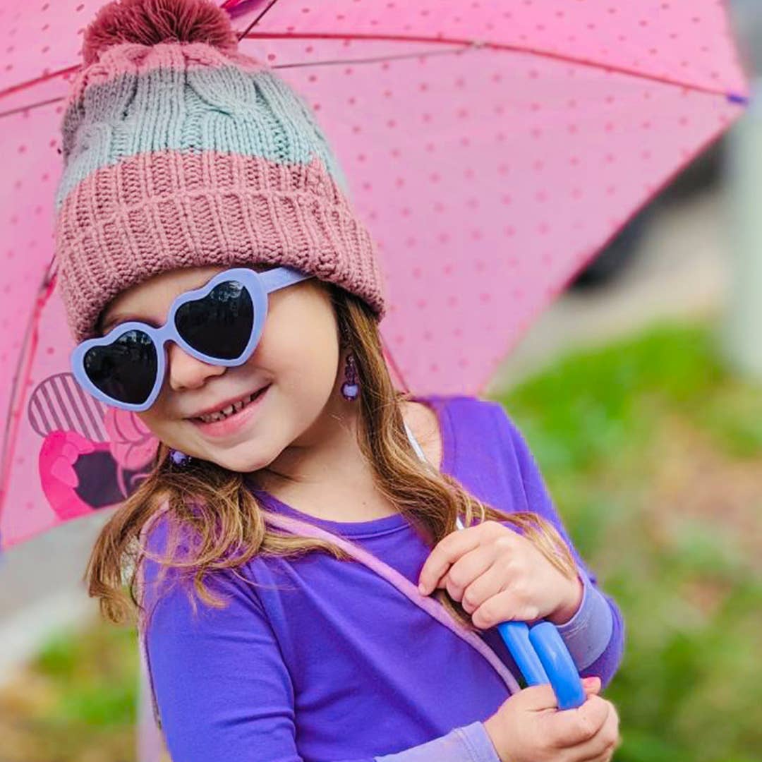 Lunettes de soleil enfants en Coeur Lilas - Lilac Heart Sunglasses - Roshambo
