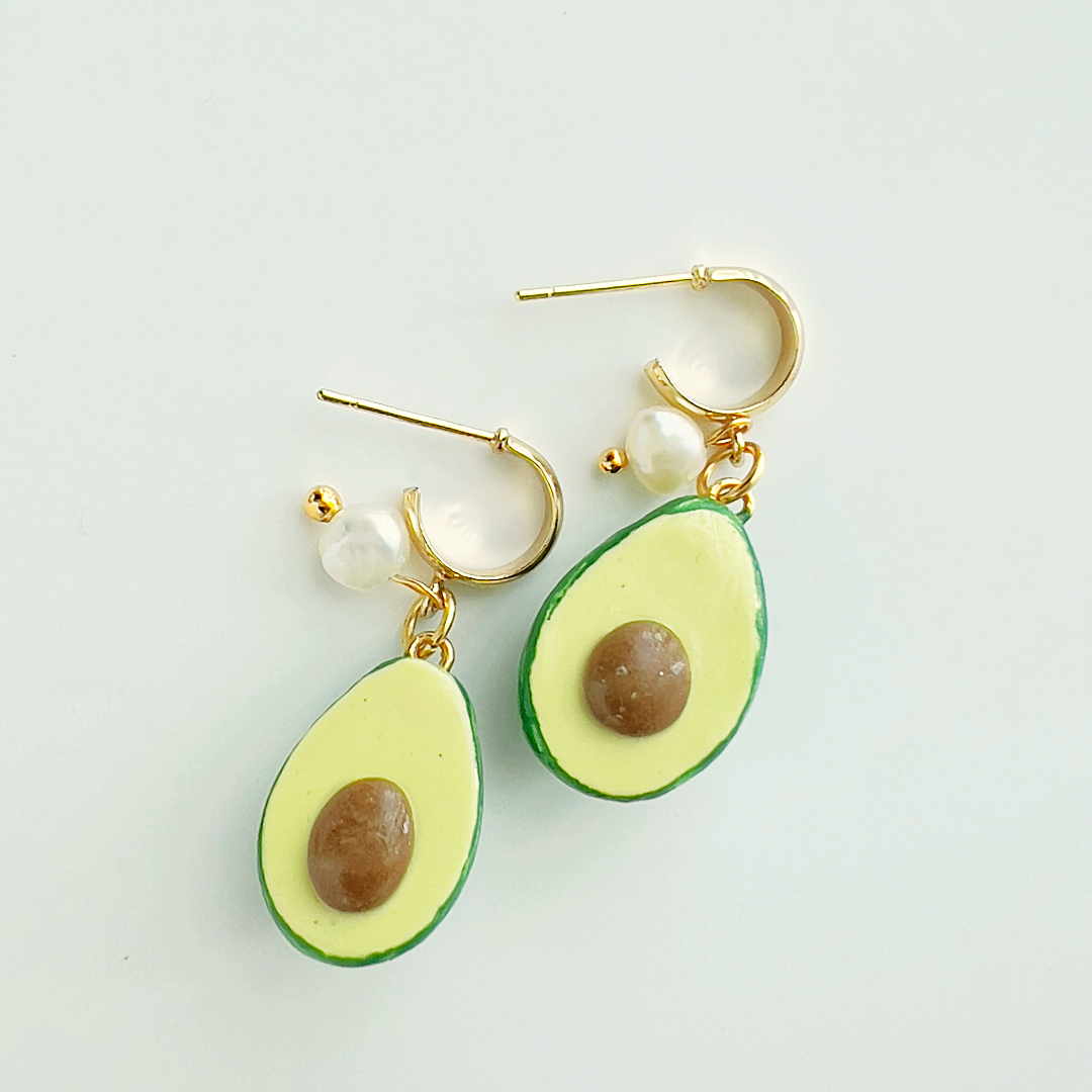 Boucles d'oreilles avocat - Yellow Dots