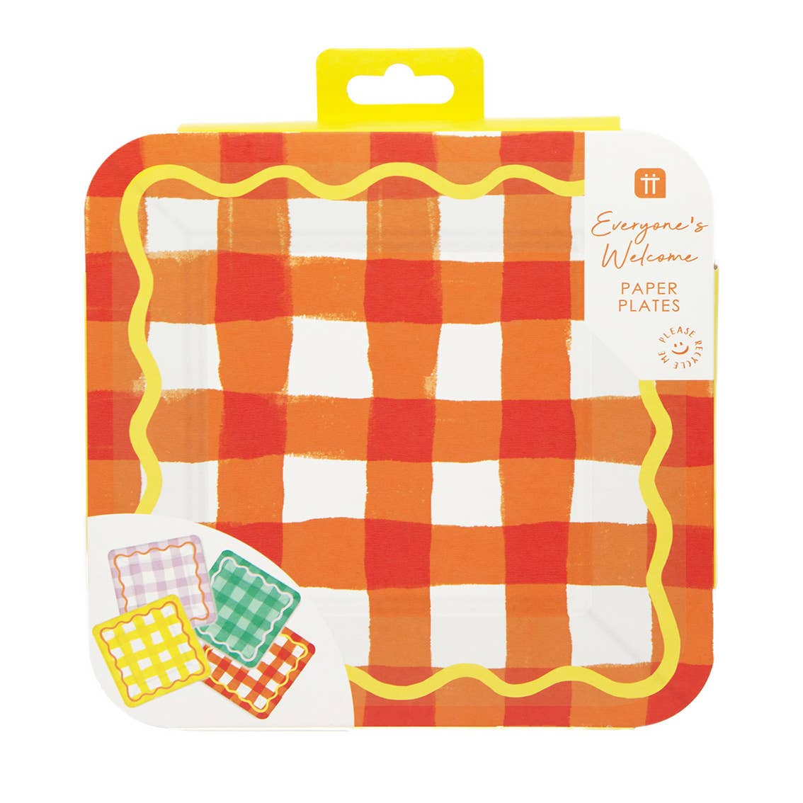 Assiettes en carton carrées multicolores - Paquet de 12