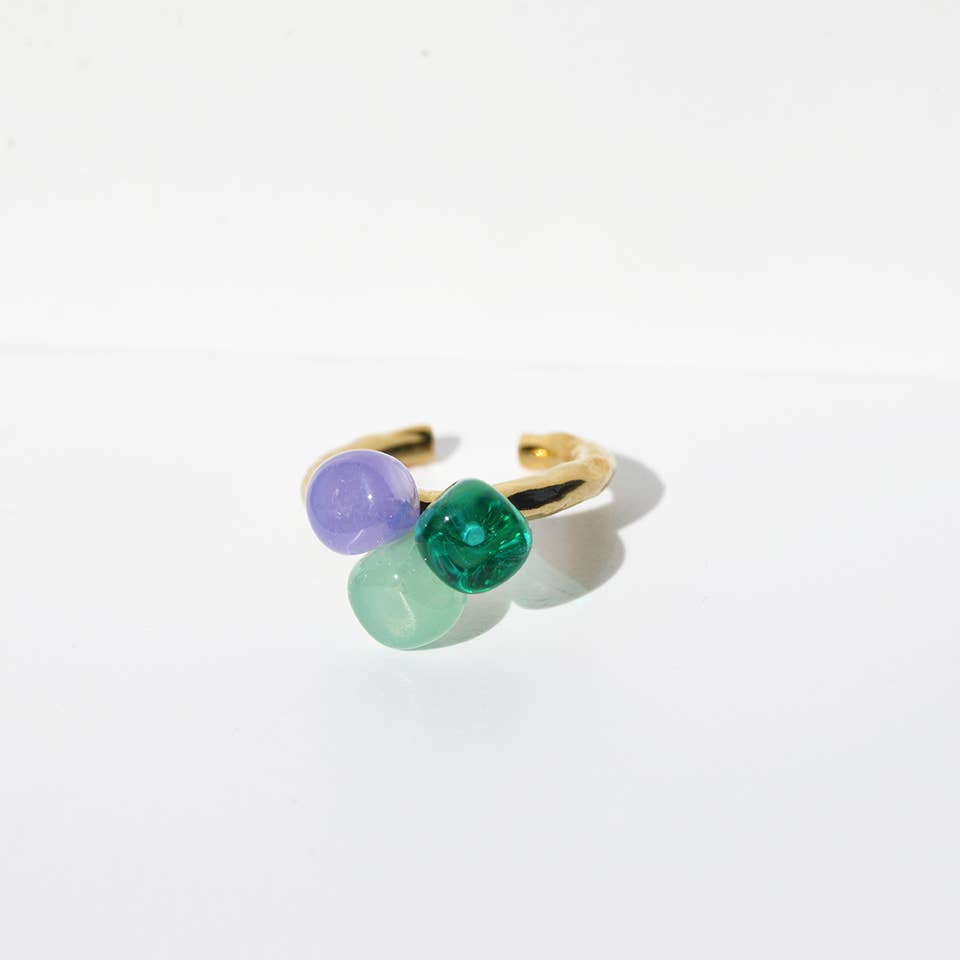 Bague ajustable LALETI petites perles de verre - Chama Navarro