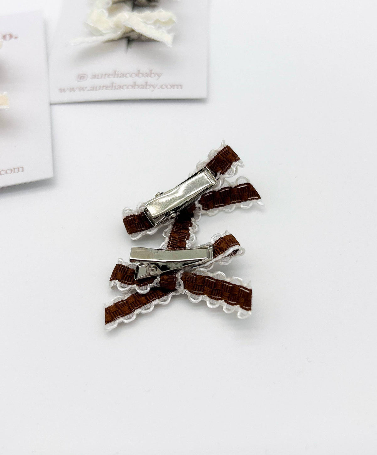 Barrettes Enfants mini boucles dentelle - Aurelia & Co. Baby