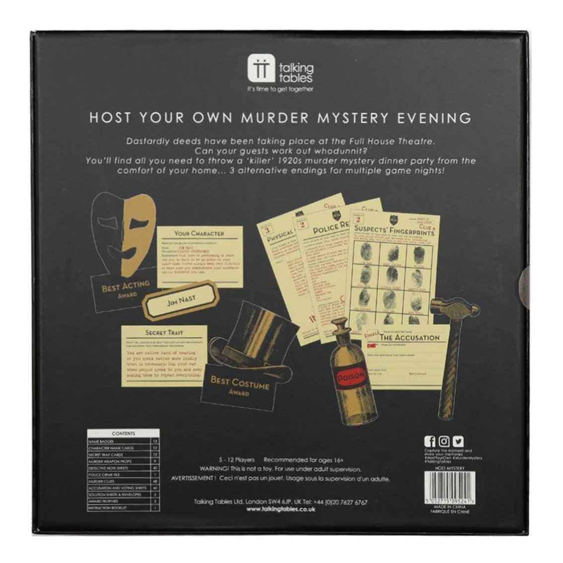 1920 Murder Mystery - Kit de jeu réutilisable