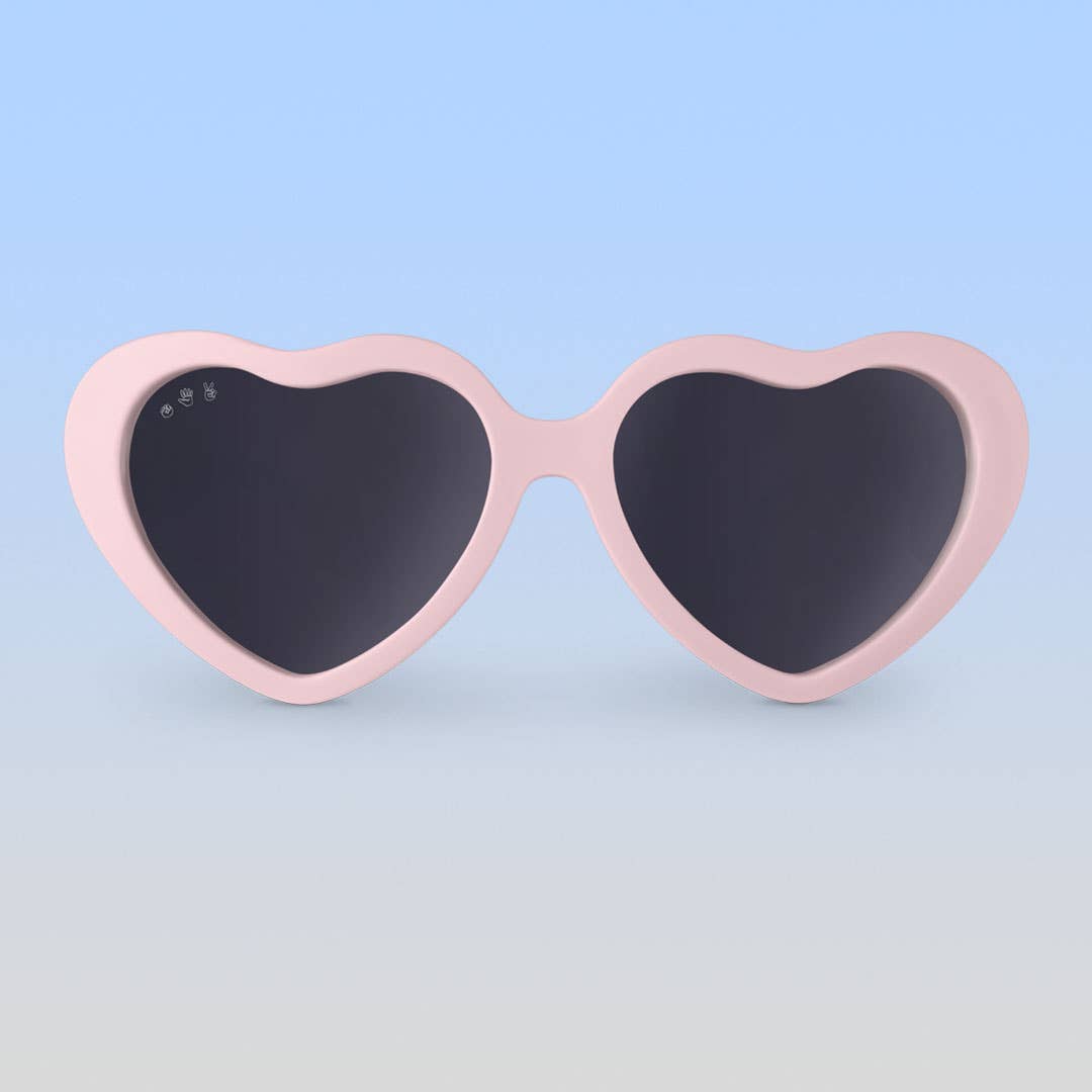Lunettes de soleil enfants en Coeur Rose Peche - Peach Heart Sunglasses - Roshambo