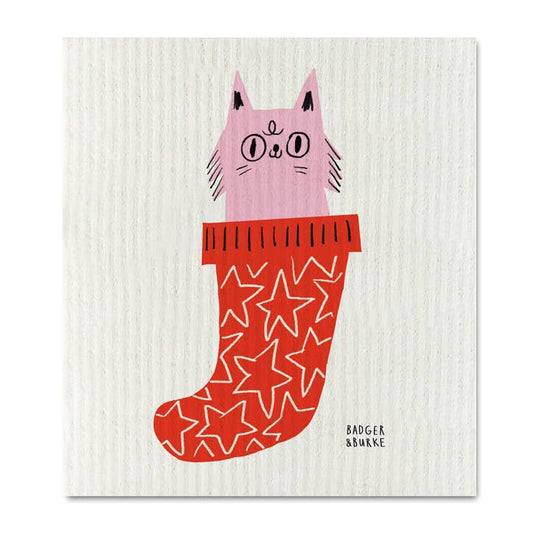 Essuie-Tout reutilisable Stocking Kitty Sponge Cloth - Badger & Burke