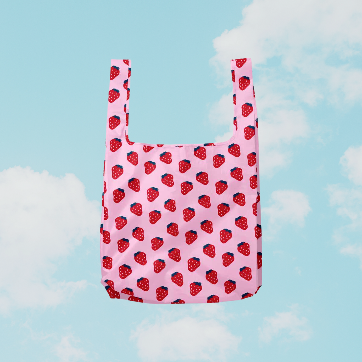 Sac réutilisable en nylon Fraise - Party Mountain Paper Co.