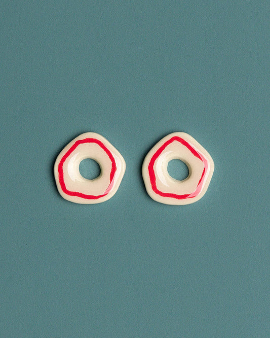 Boucles ''Red line donut'' earrings - Depeapa