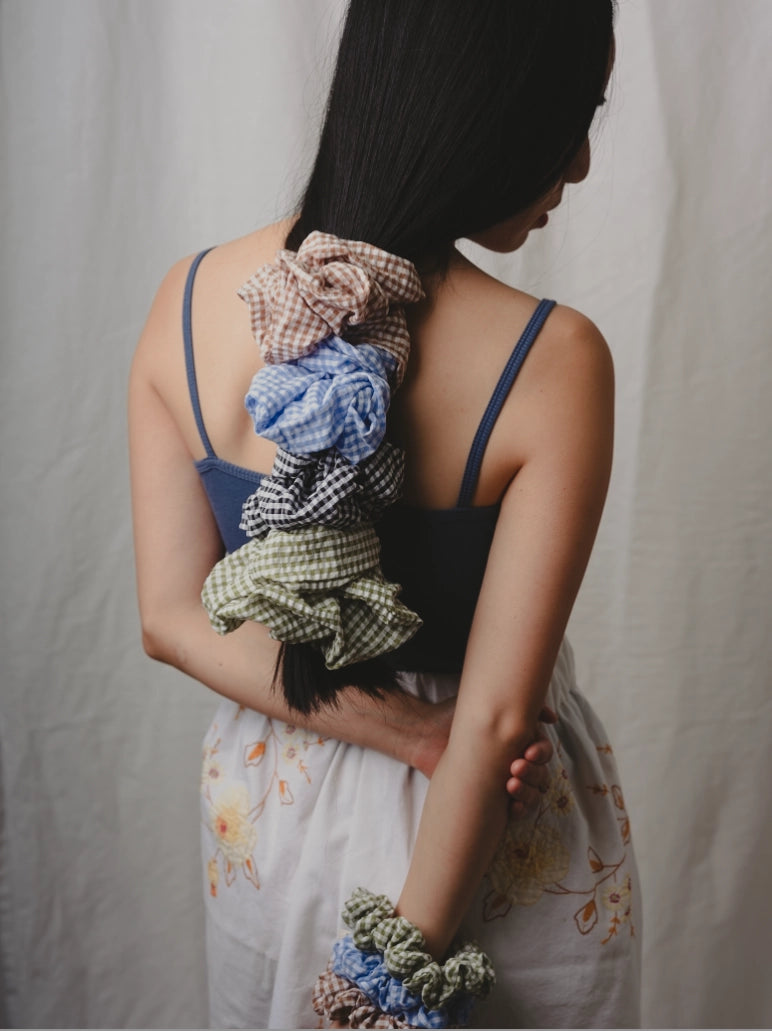 Chouchou JUMBO vichy - Gingham jumbo scrunchie - Billy Bamboo