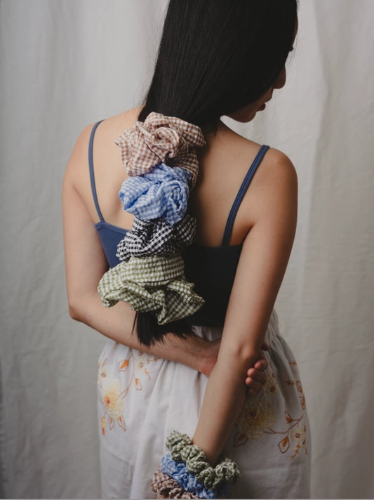 Chouchou JUMBO vichy - Gingham jumbo scrunchie - Billy Bamboo