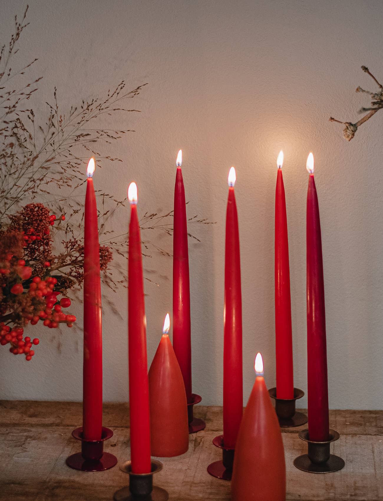 Paire de bougies Danoises Rouges - Taper Candles