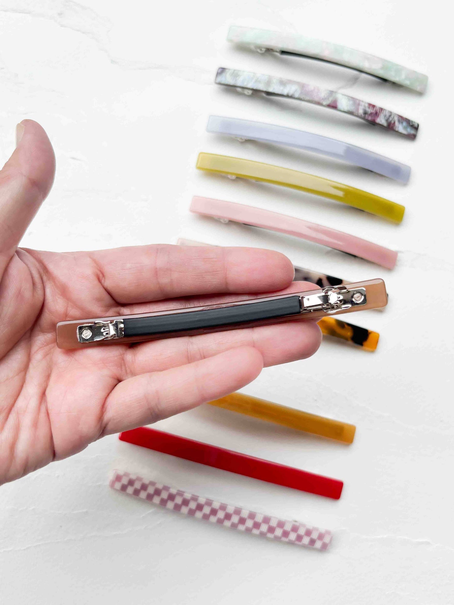 Barrette à cheveux fine en acétate - Tiepology