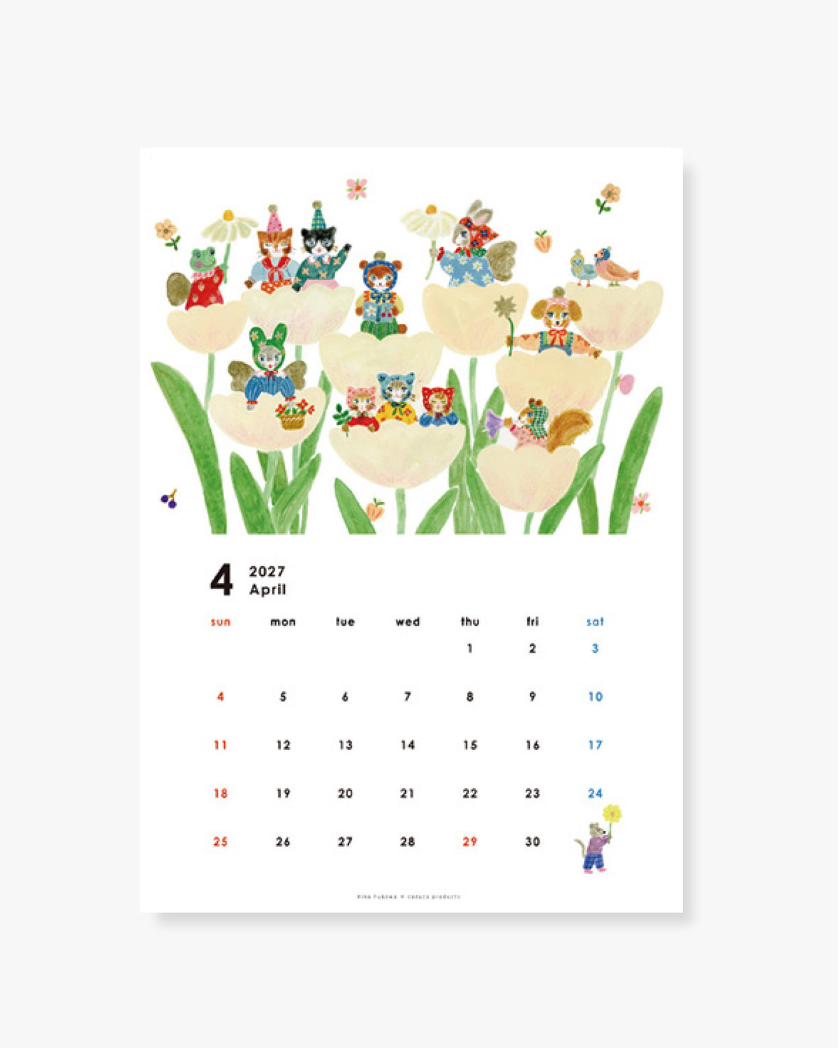 Calendrier Mural 2027 Wall Calendar - Aiko Fukawa  Her Winter Flowers
