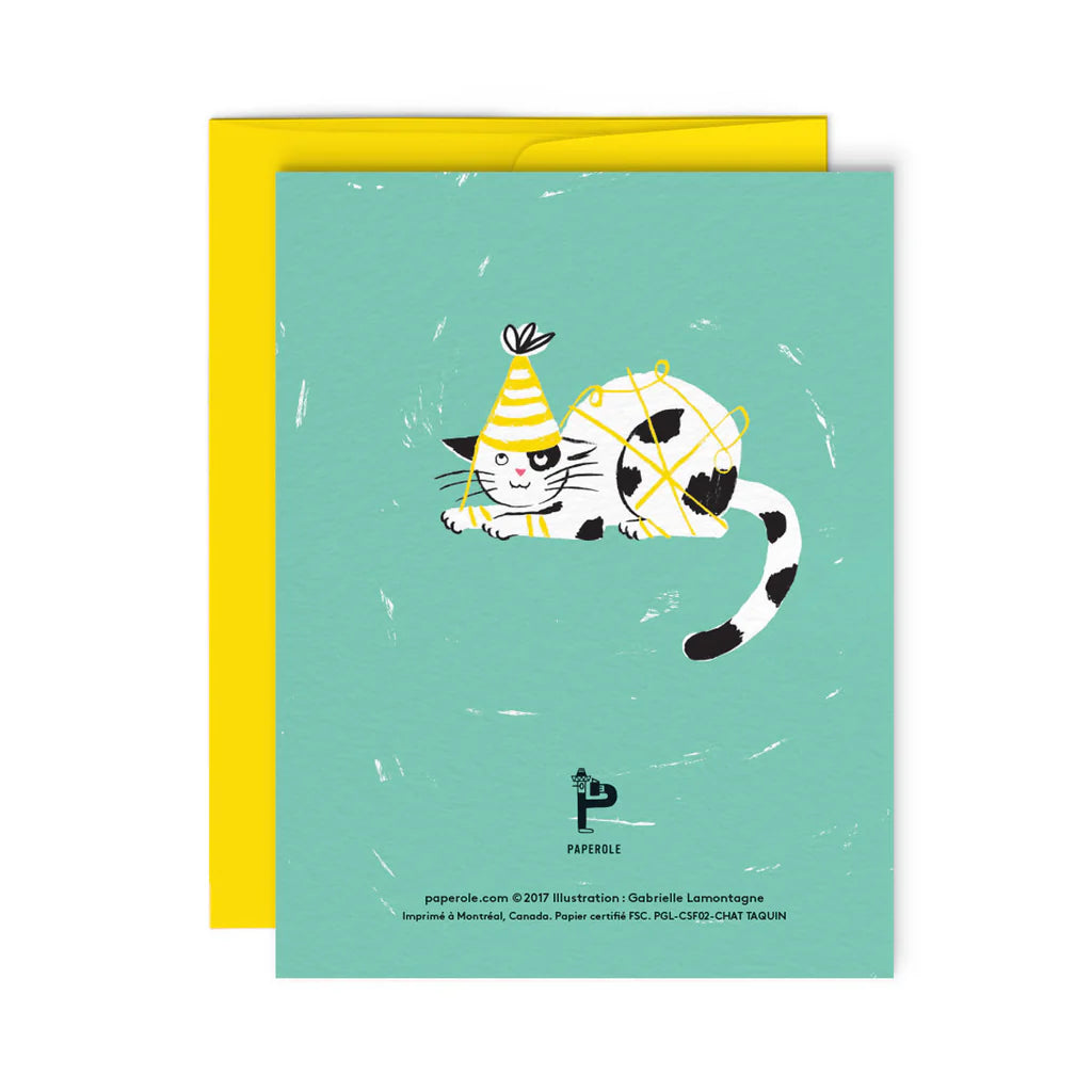 CHAT TAQUIN - Carte de souhaits - Greeting Card - Paperole
