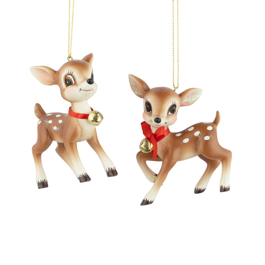 Ensemble ornement en résine ''Vintage Reindeer'' - Silver Tree Home & Holiday