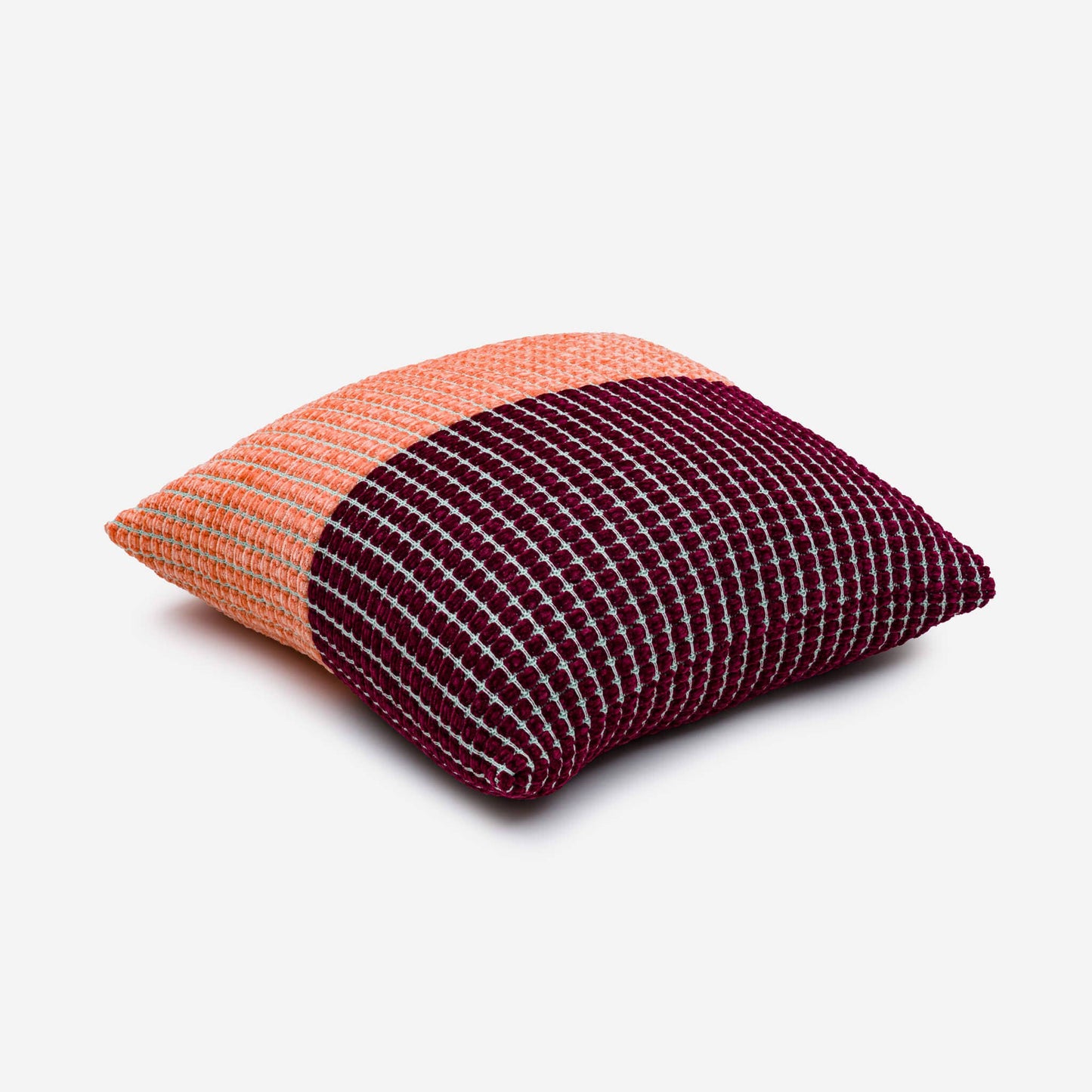 Coussin Colorblock Chenille Grid - Verloop