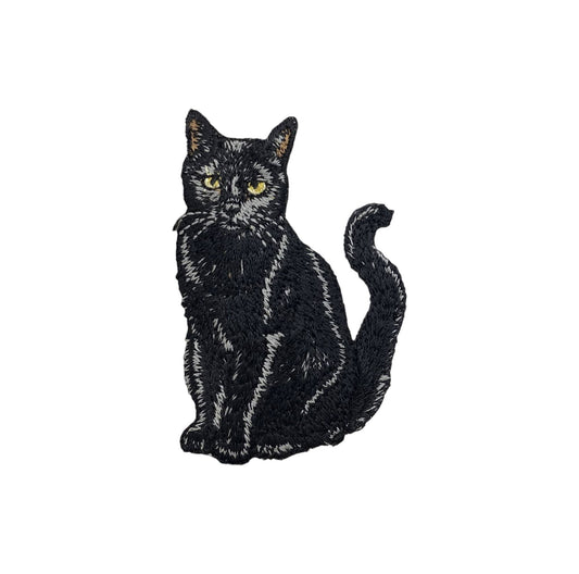 Patch thermocollant brodé ''Chat noir'' Embroidered Iron on Patch