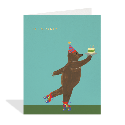Carte de souhaits  Roller Skating Bear - Halfpenny Postage -