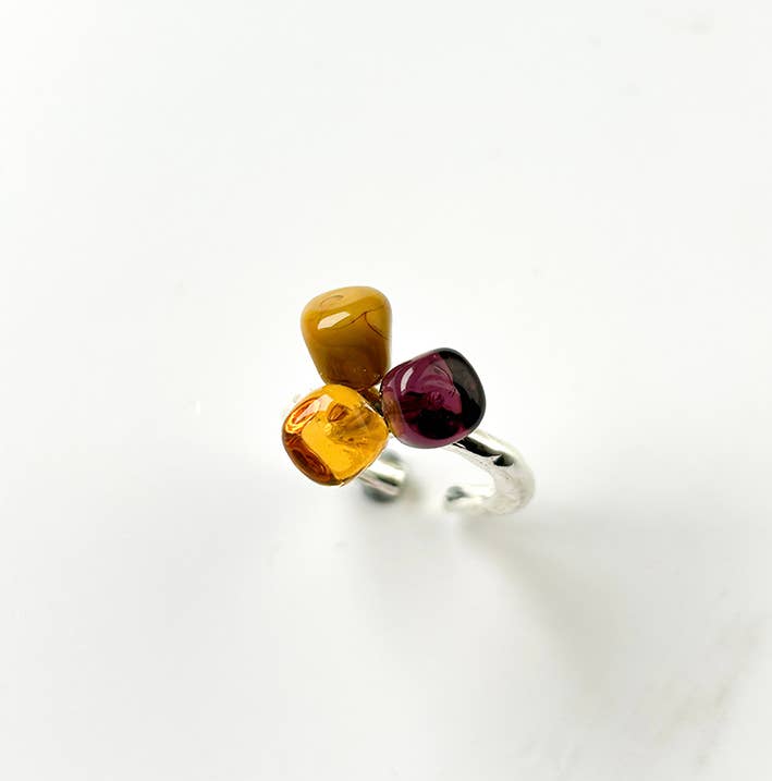 Bague ajustable LALETI petites perles de verre - Chama Navarro
