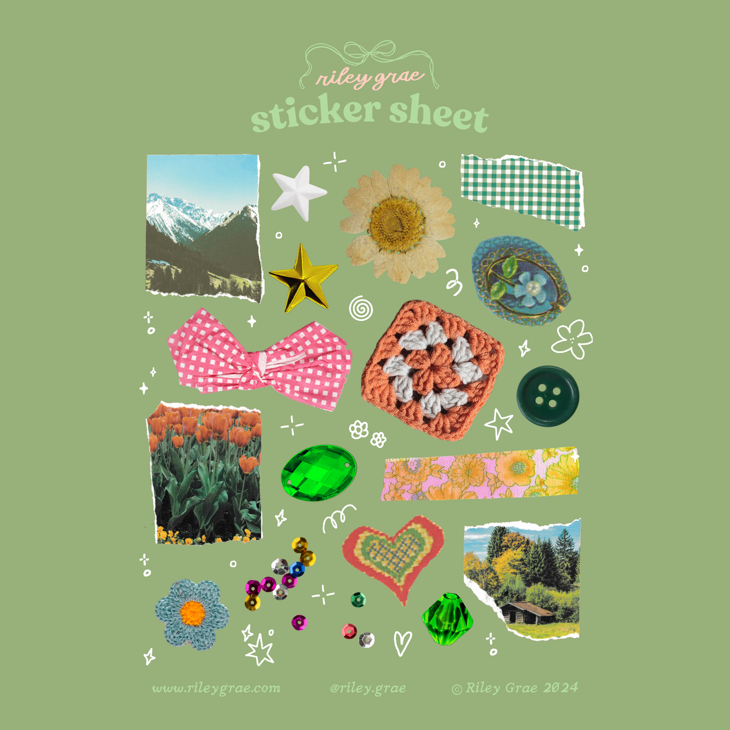 Feuilles d'autocollants - Sticker sheets-  Riley Grae