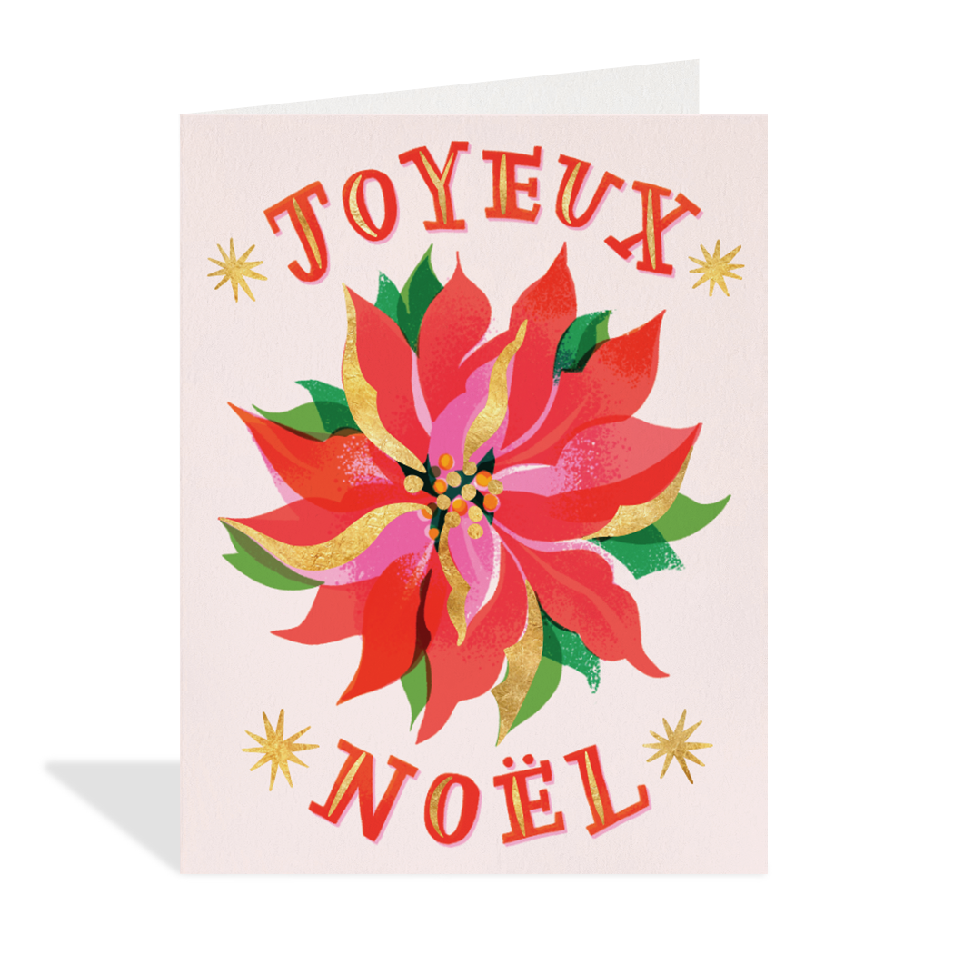 Carte de souhaits - Fleur de Noel - Halfpenny Postage