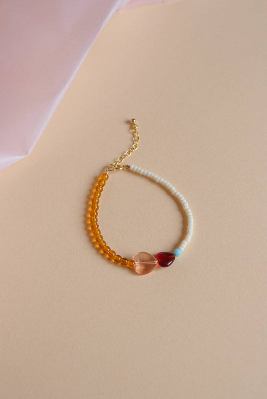 Bracelet Heartfelt rose et bourgogne - SAN SAN