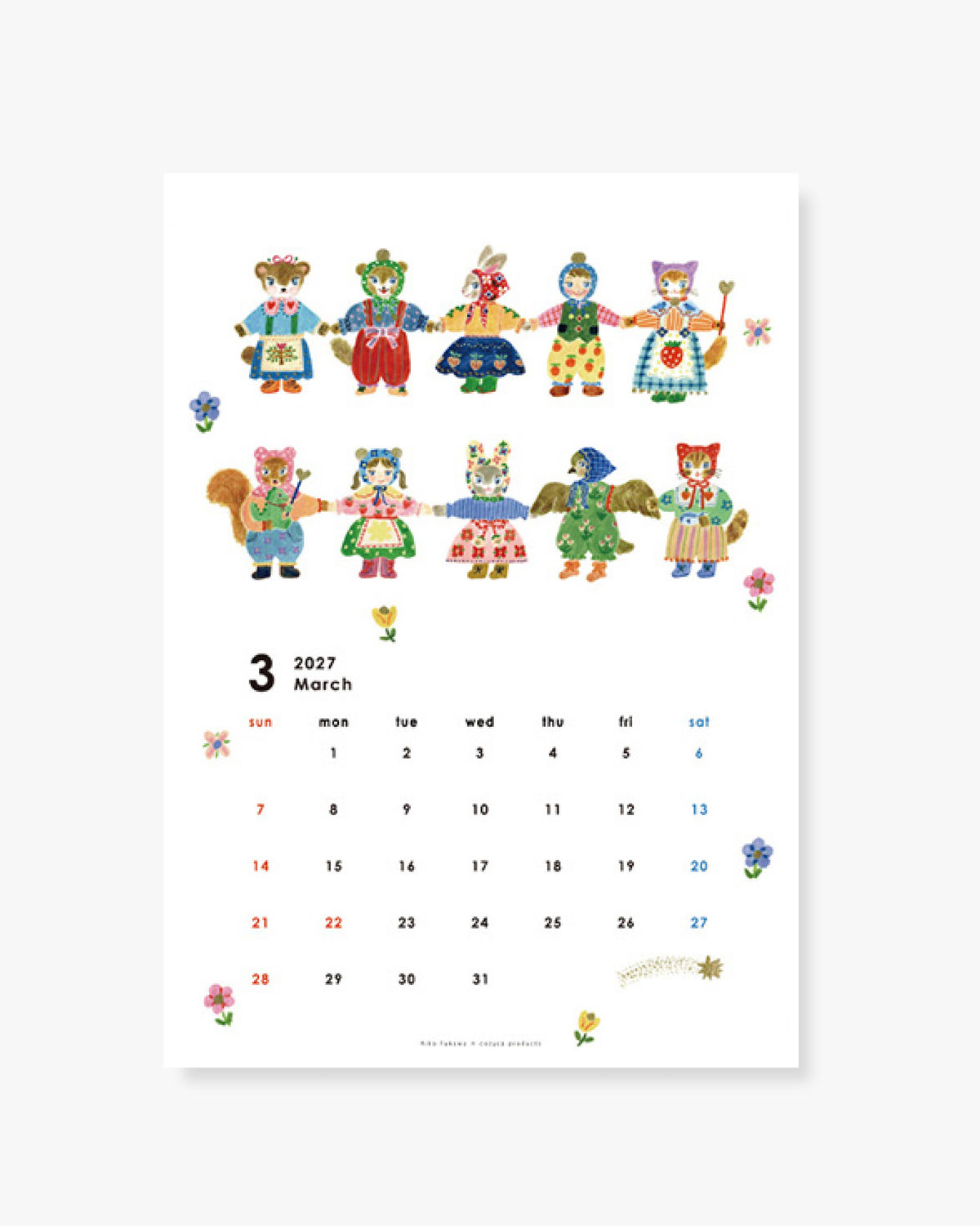 Calendrier Mural 2027 Wall Calendar - Aiko Fukawa  Her Winter Flowers
