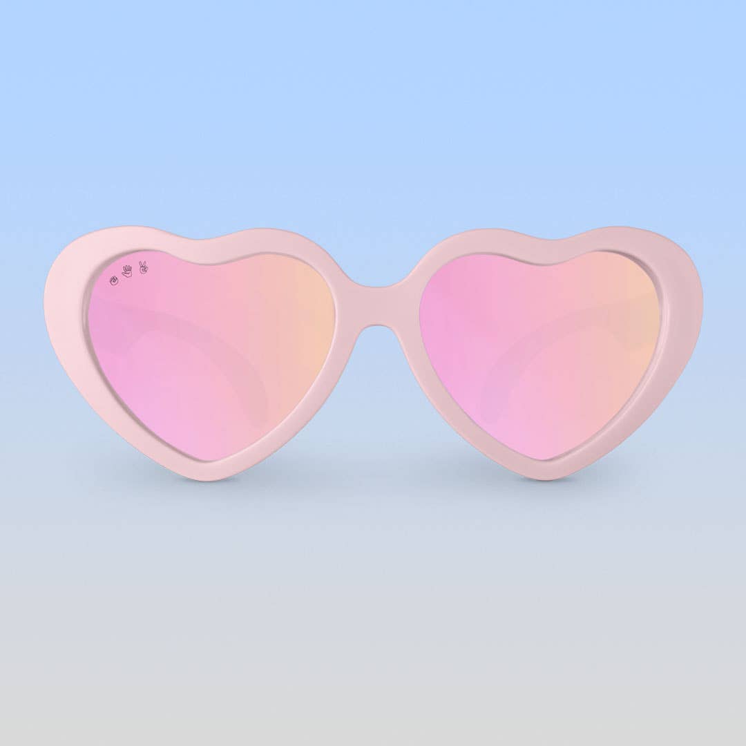Lunettes de soleil enfants en Coeur Rose Peche - Peach Heart Sunglasses - Roshambo