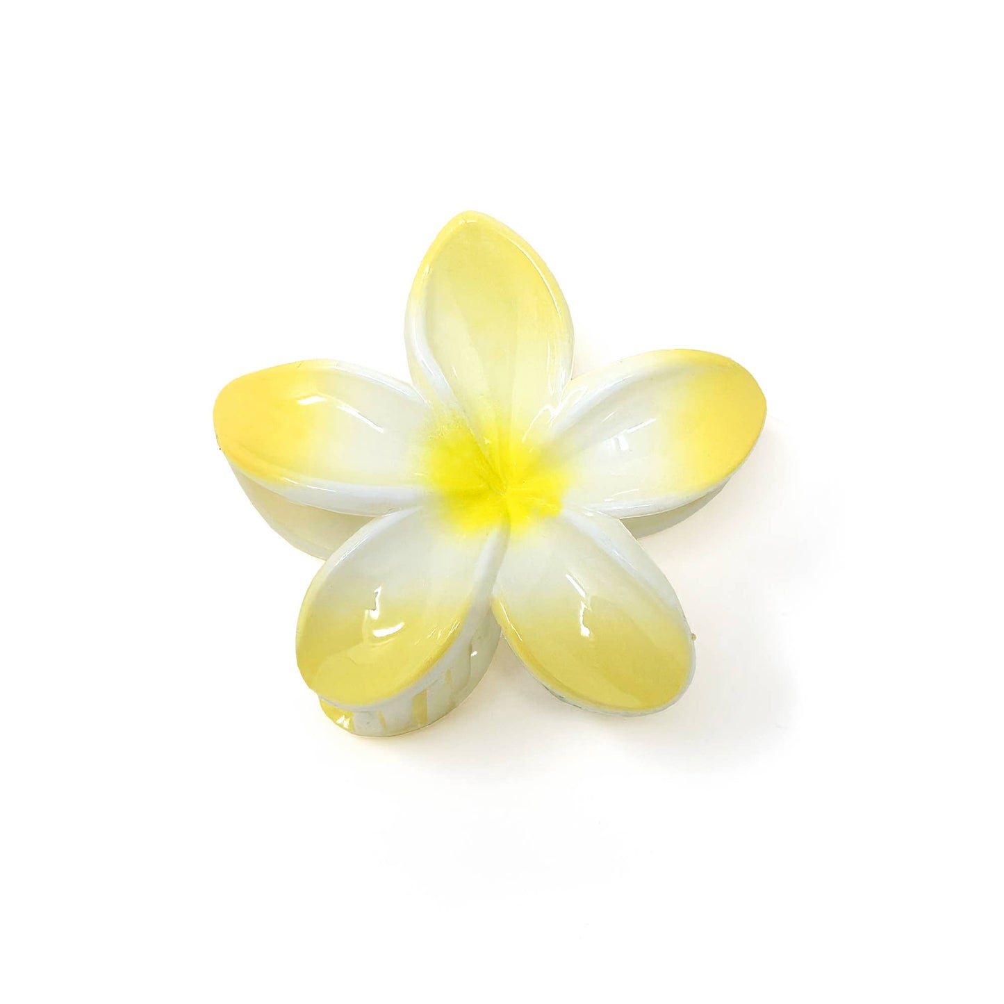 Pince à cheveux fleur hawaïenne jaune - Hawaiian Flower Hair Claw - Rainbow Unicorn Birthday Surprise