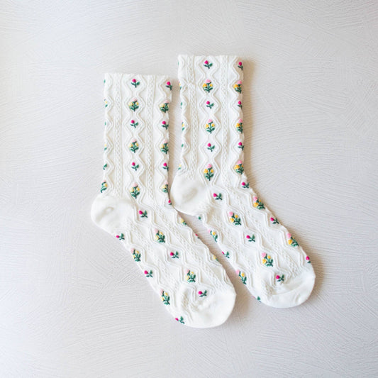 Chaussettes fleuries romantiques - Tiepology