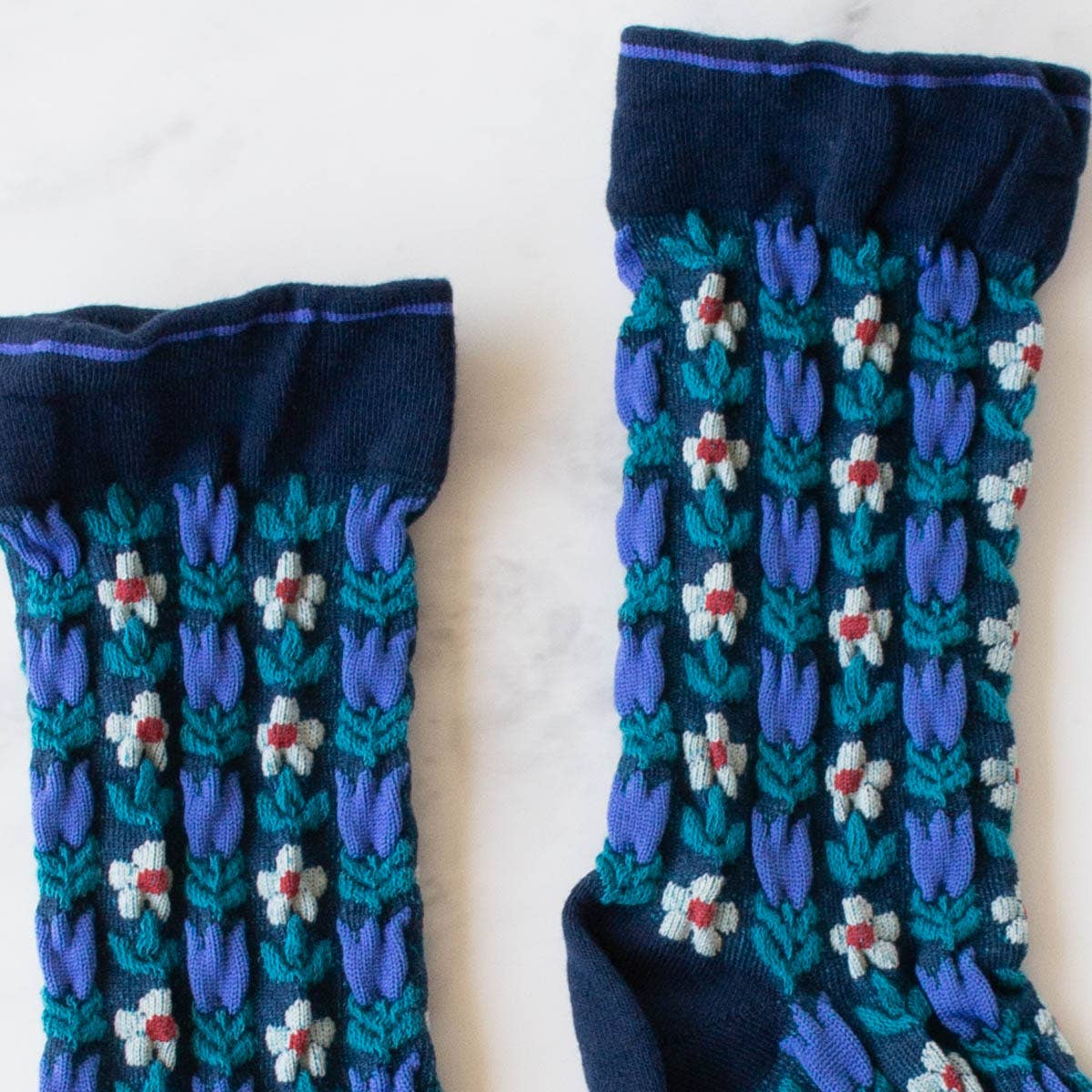 Chaussettes fleurs vintage - Tiepology