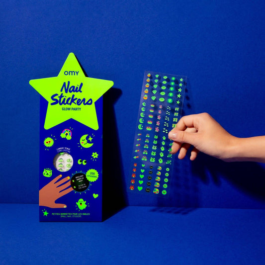 Autocollants pour les ongles enfants ''glow in the dark'' - OMY