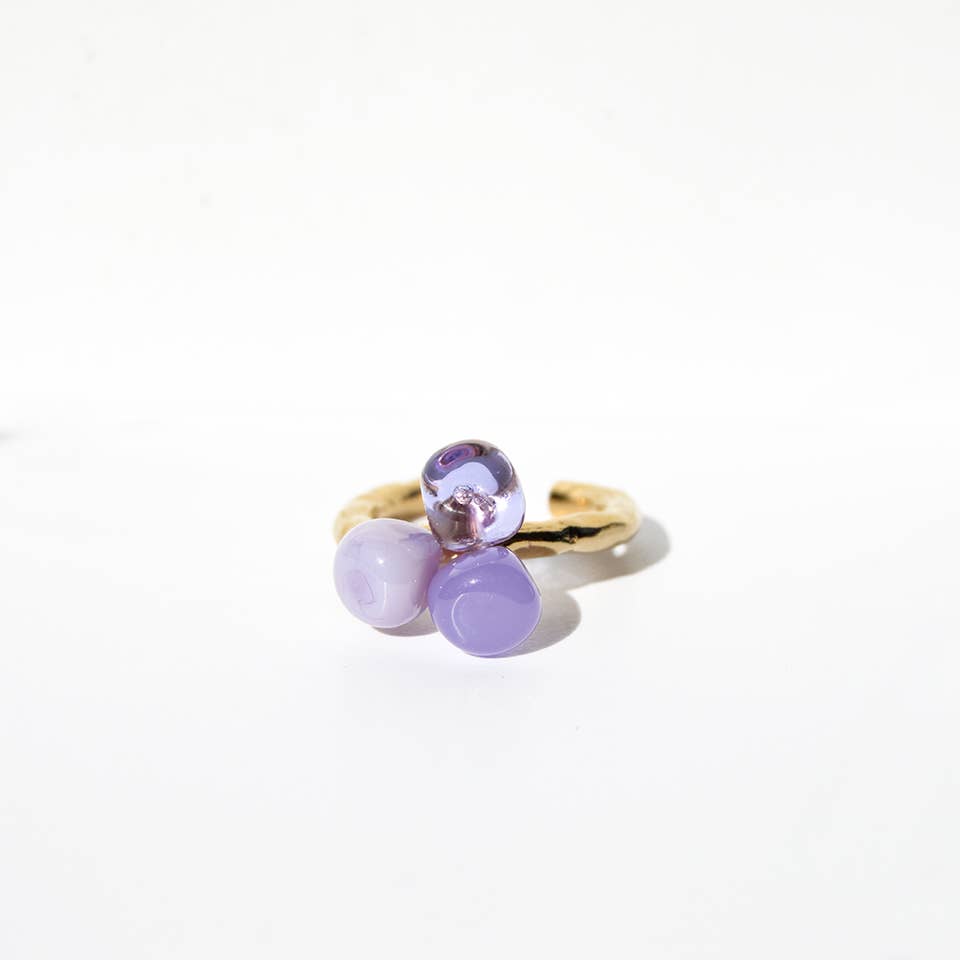 Bague ajustable LALETI petites perles de verre - Chama Navarro