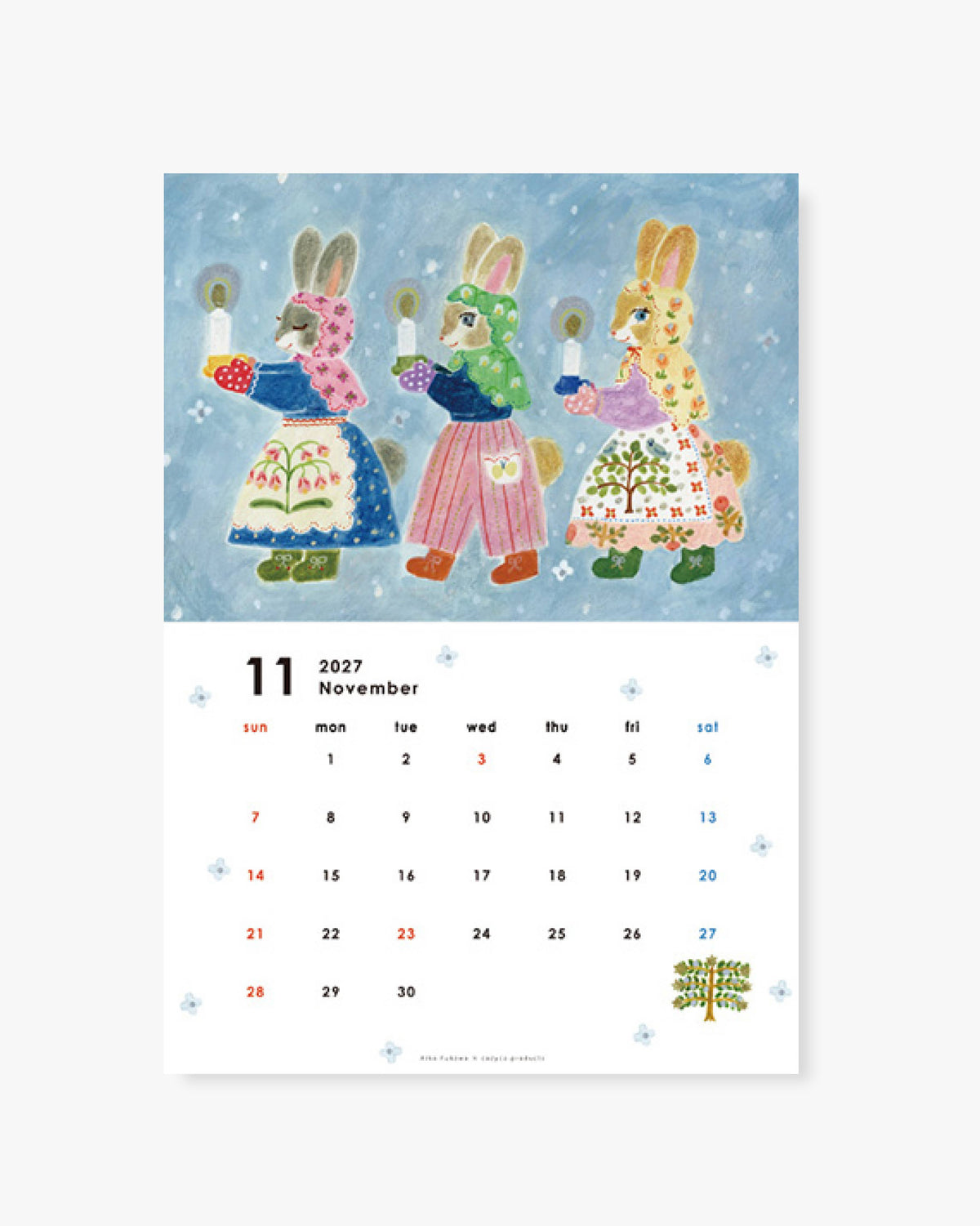 Calendrier Mural 2027 Wall Calendar - Aiko Fukawa  Her Winter Flowers